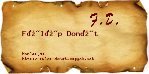Fülöp Donát névjegykártya
